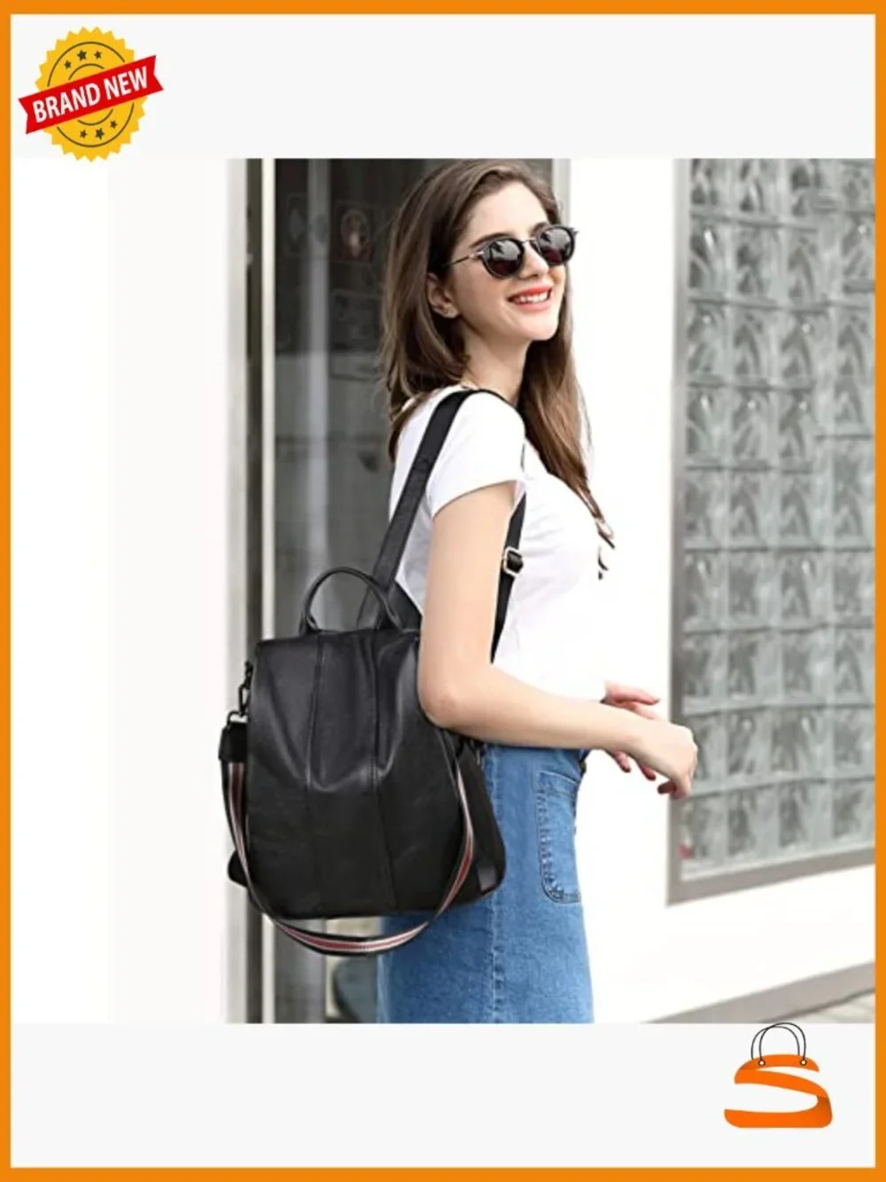 Genuine Leather Convertible Backpack Purse for Women Travel Shoulder Bag